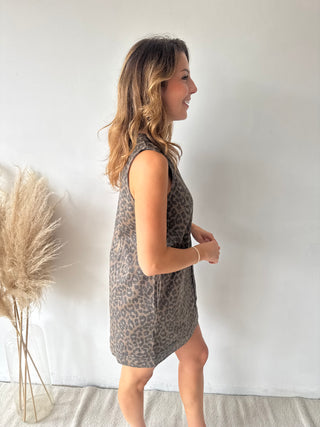 Leopard denim dress