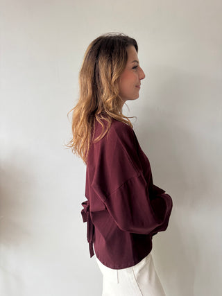Burgundy knot back longsleeve