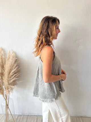 Kaki linen top
