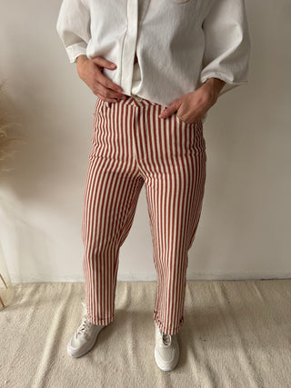 Terracotta striped pants