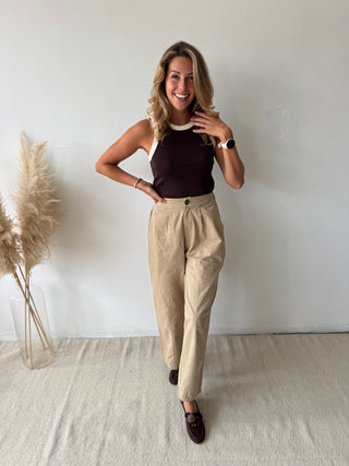 Taupe barrel pants