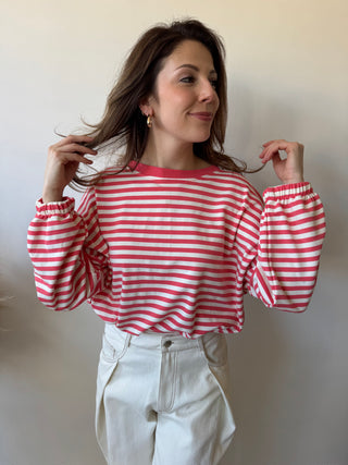 Pink mommy striped sweater