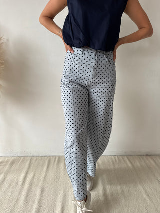 Light blue polka dots pants