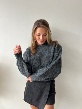 Dark grey autumn knit
