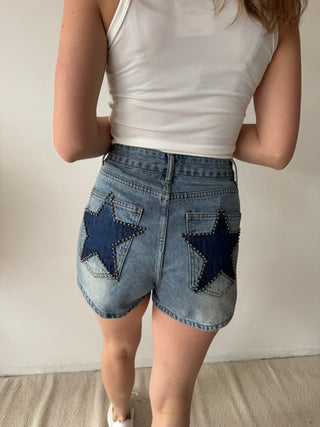Denim stars shorts