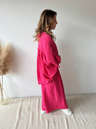 Fuchsia vichy set
