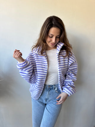 Lila blue striped zipper vest
