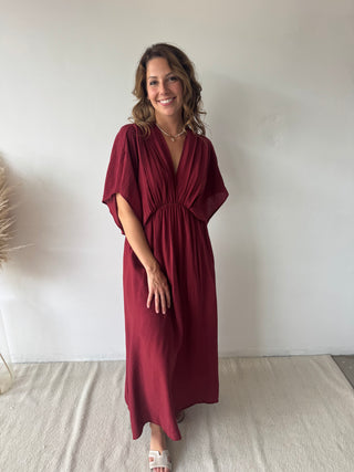 Burgundy maxi dress