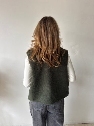 Green teddy vest