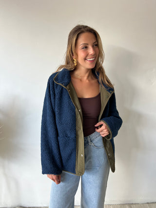 Blue kaki reversible jacket