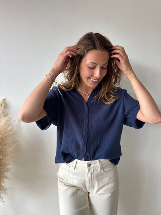 Navy tetra blouse