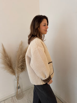 Beige teddy jacket