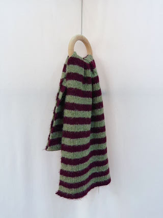 Soft burgundy green scarf