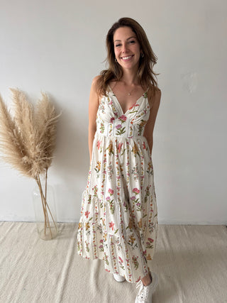Spring flowers white dress
