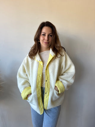 Yellow reversible teddy jacket