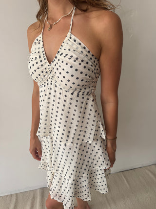 Polka dots ruffled dress