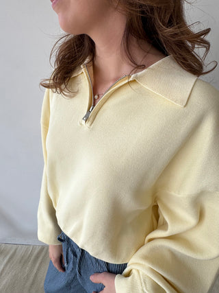 Yellow zipper knit