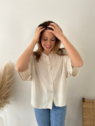 Linnen summer beige blouse