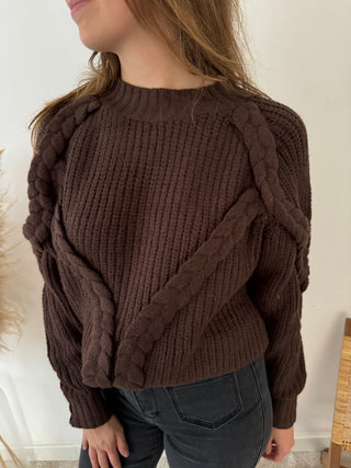 Brown cable knit