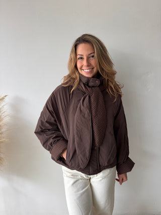 Brown scarf jacket