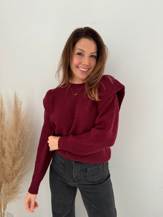 Burgundy layered knit