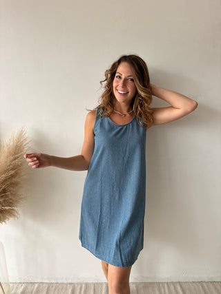 Blue denim dress