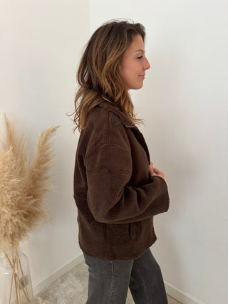 Brown teddy vest