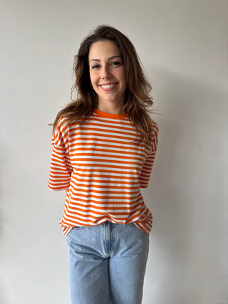 Orange striped t-shirt