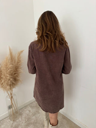 Brown denim dress