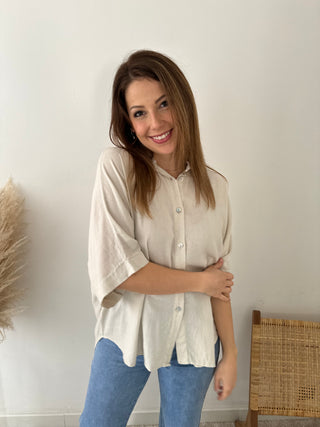 Linnen summer beige blouse