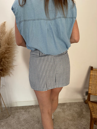 Blue vichy skirt