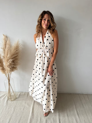 White polka dot set