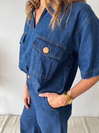 Blue denim co ord set
