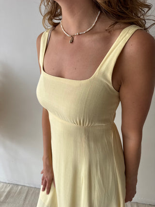 Yellow midi dress