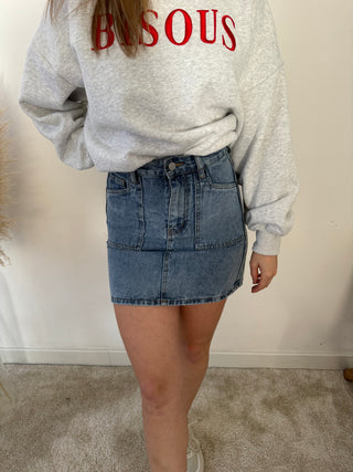 Denim mini skirt