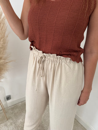Beige summer pants