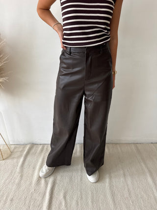 Brown leather pants