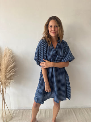 Navy Vichy dress