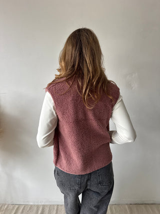 Old pink teddy vest