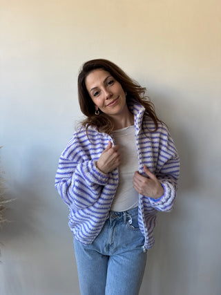 Lila blue striped zipper vest