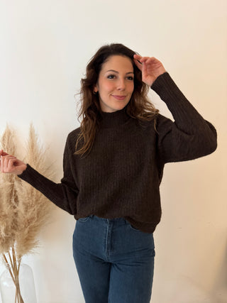 Soft simple brown turtleneck knit