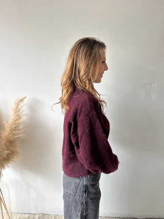 Burgundy cut out knit
