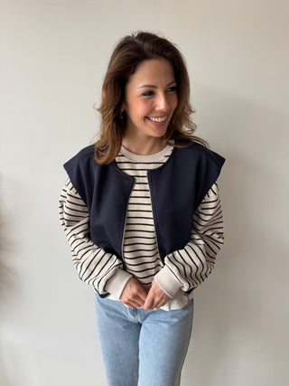 Navy zipper vest