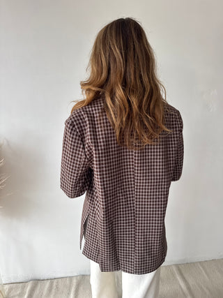 Brown checked blazer
