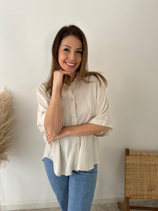 Linnen summer beige blouse