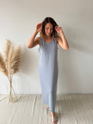 Grey blue soft dress