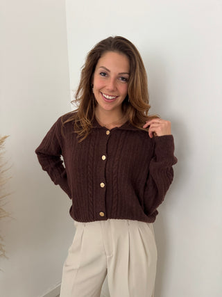 Pretty details brown knit