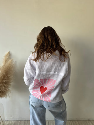 red heart white tetra shirt