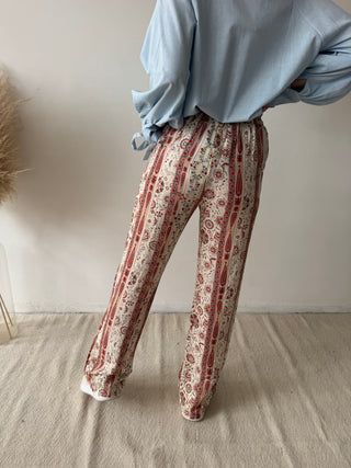 Terracotta flowers summer pants