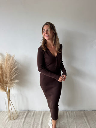 Brown bodycon dress